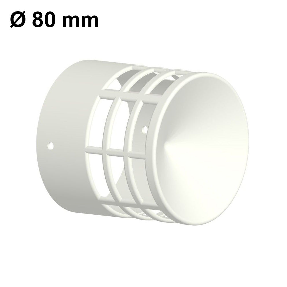 Grille d'évacuation des fumées Ø 80 mm en plastique blanc pour chaudière à condensation