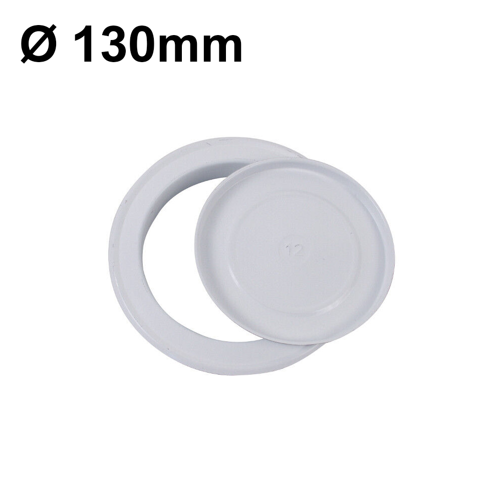 Rosace murale en métal blanc avec capuchon pour tuyaux de Ø 130 mm