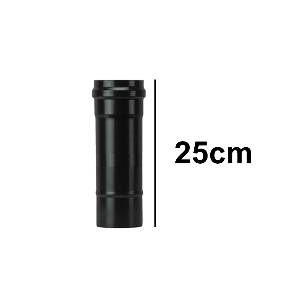Tube linéaire noir de 25 cm pour poêles à granulés - Diamètre 80
