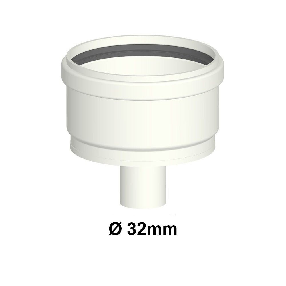 Bouchon de vidange de condensats en PPS blanc Ø 60 mm pour gaz de combustion de chaudière à condensation