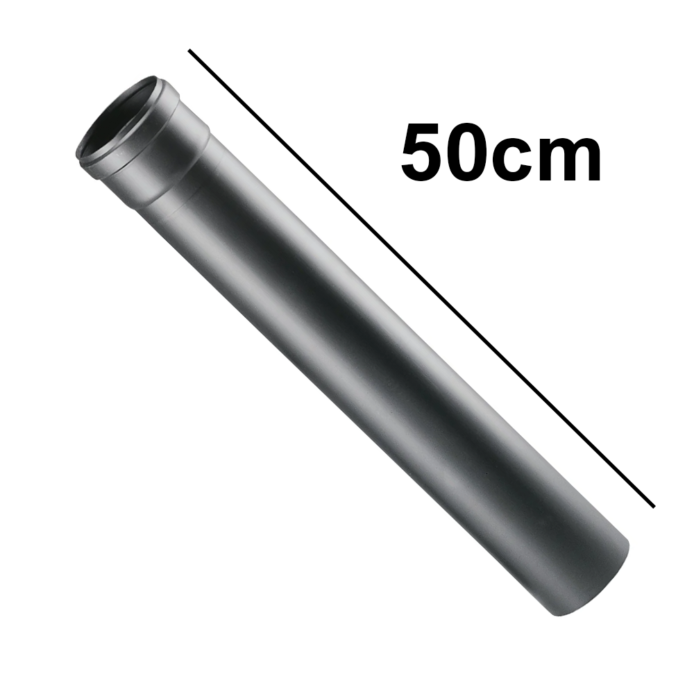Tuyau linéaire de 50 cm en PP noir Ø 60 mm pour les gaz de combustion des chaudières à condensation