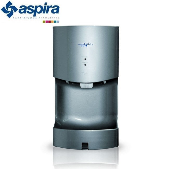 Sèche-mains électronique à air pulsé - SUPERKALI DRY A-VS Aspira argent - avec bac de récupération