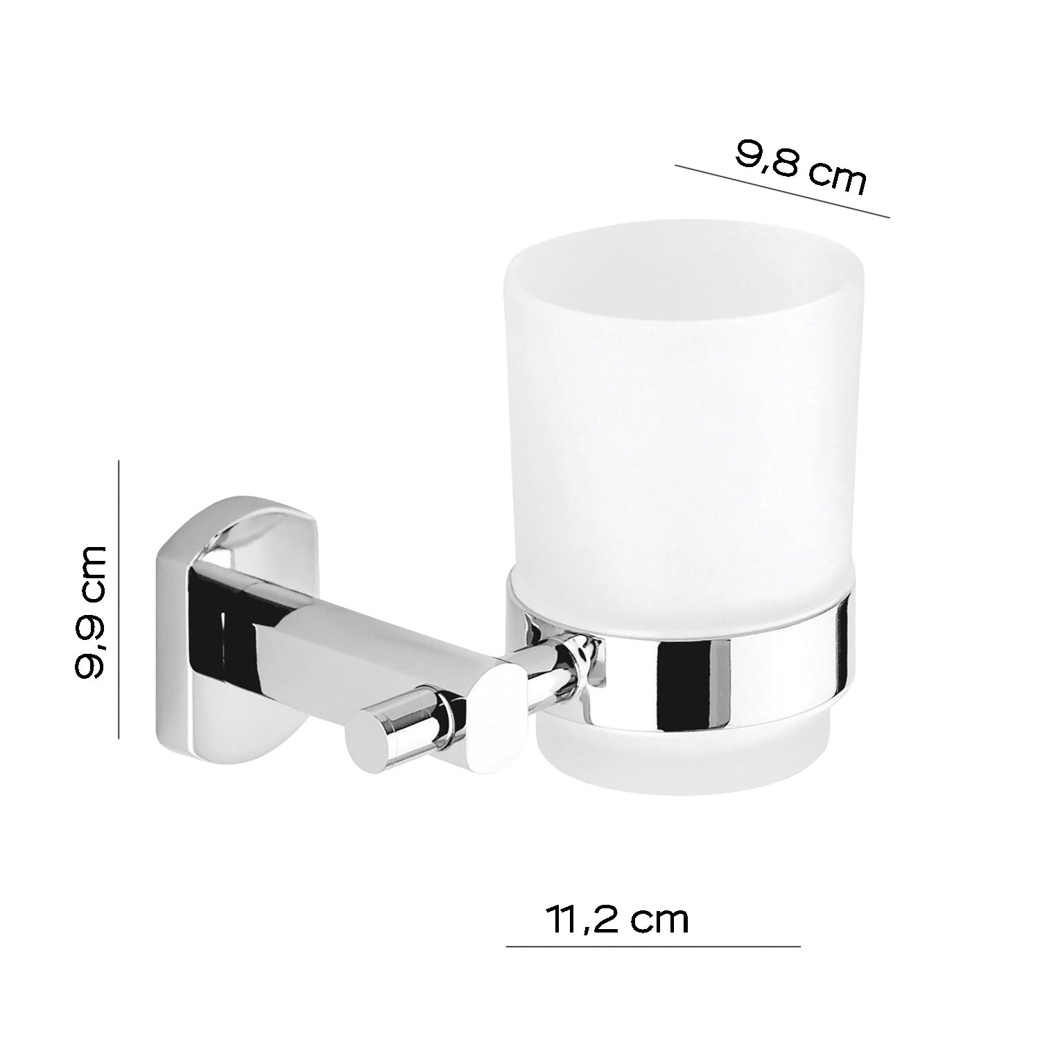 Porte-brosse à dents en laiton chromé et verre - EDERA GEDY ED10