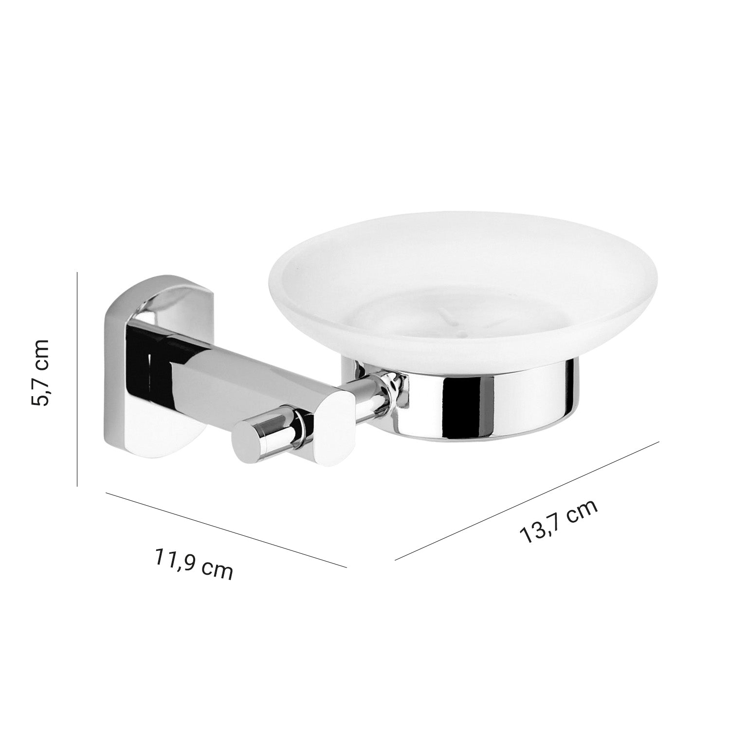 Porte-savon en laiton chromé et verre - EDERA GEDY ED11