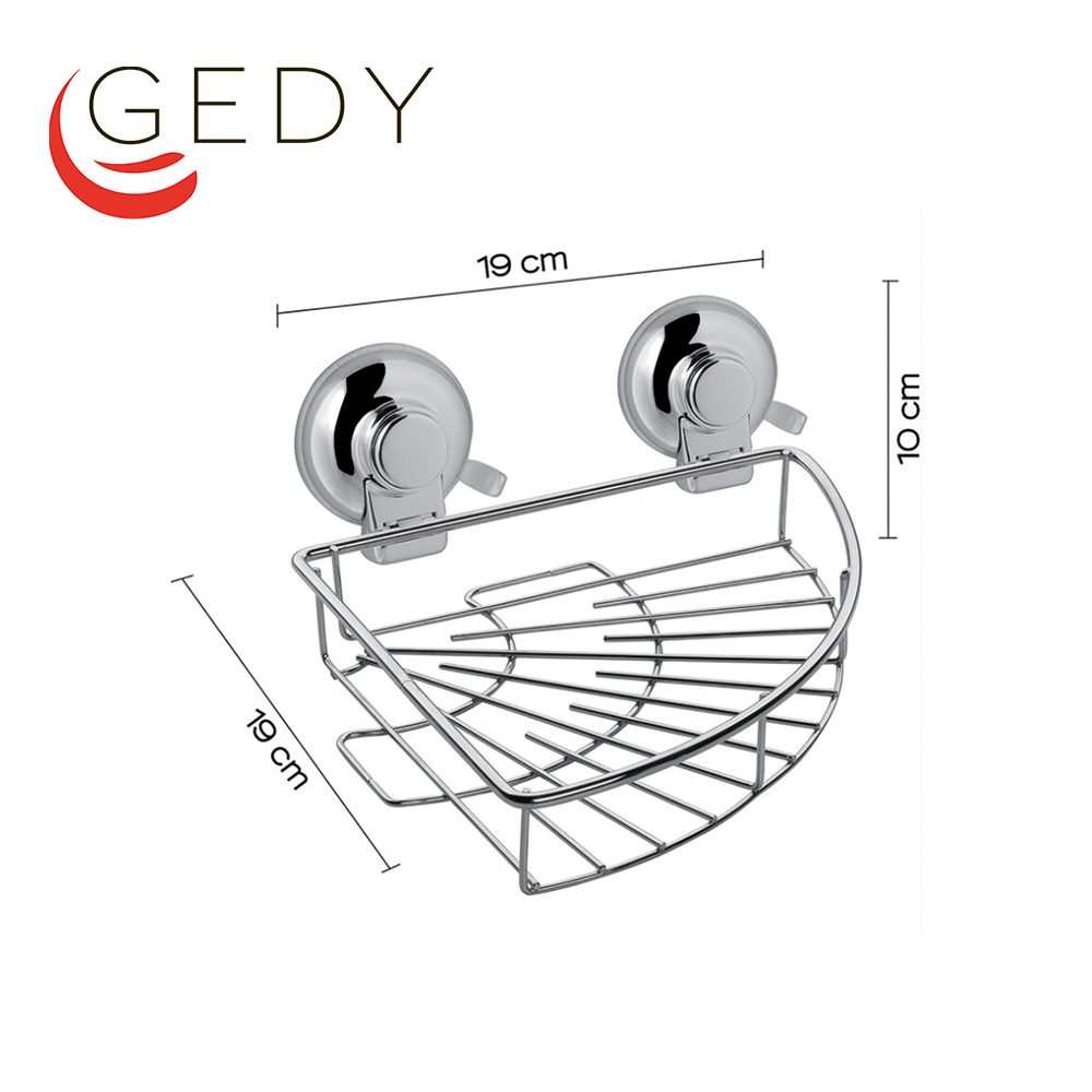 Organisateur d'angle à ventouses GEDY HO80 pour douche/baignoire