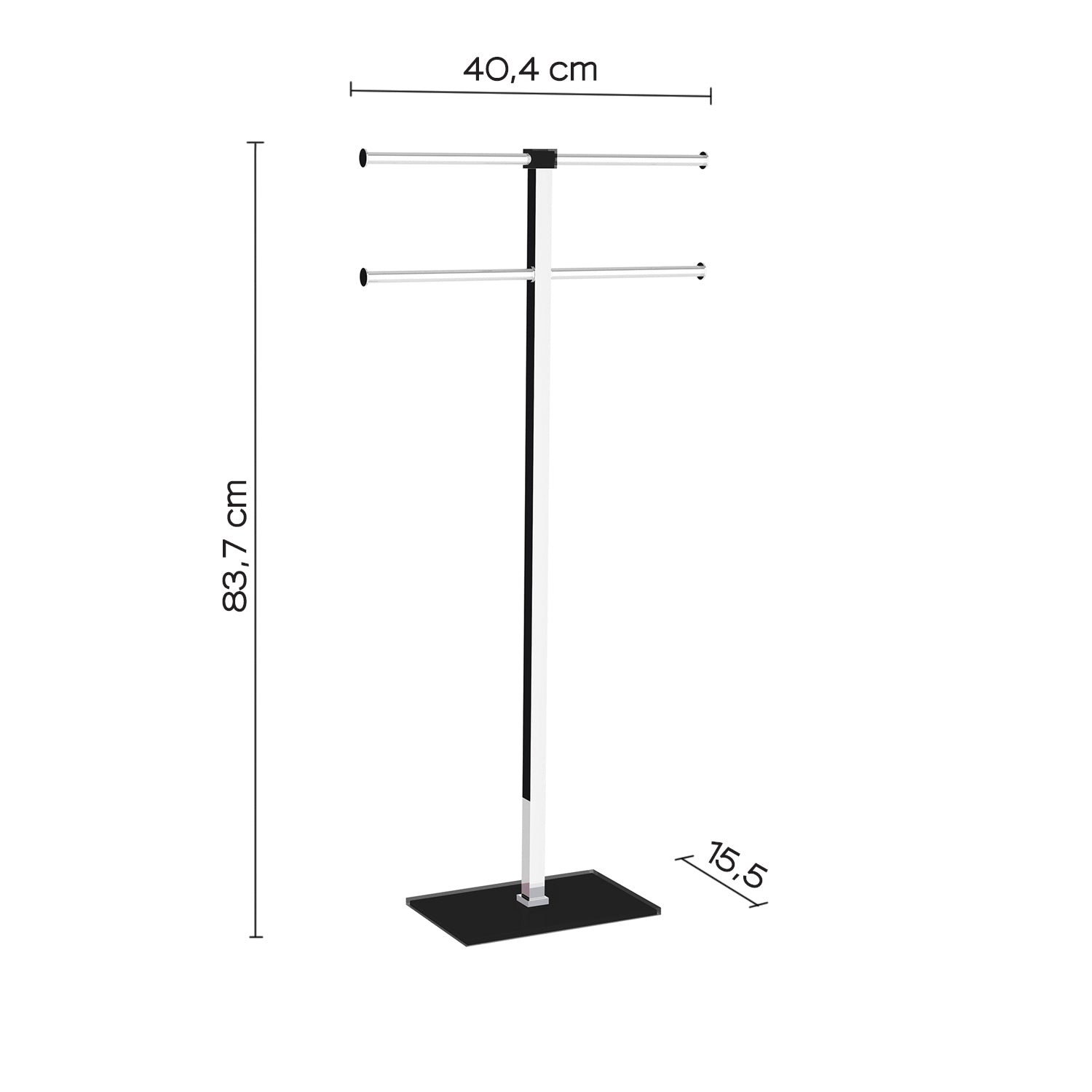 Porte-serviettes sur pied GEDY RAINBOW - chromé / noir