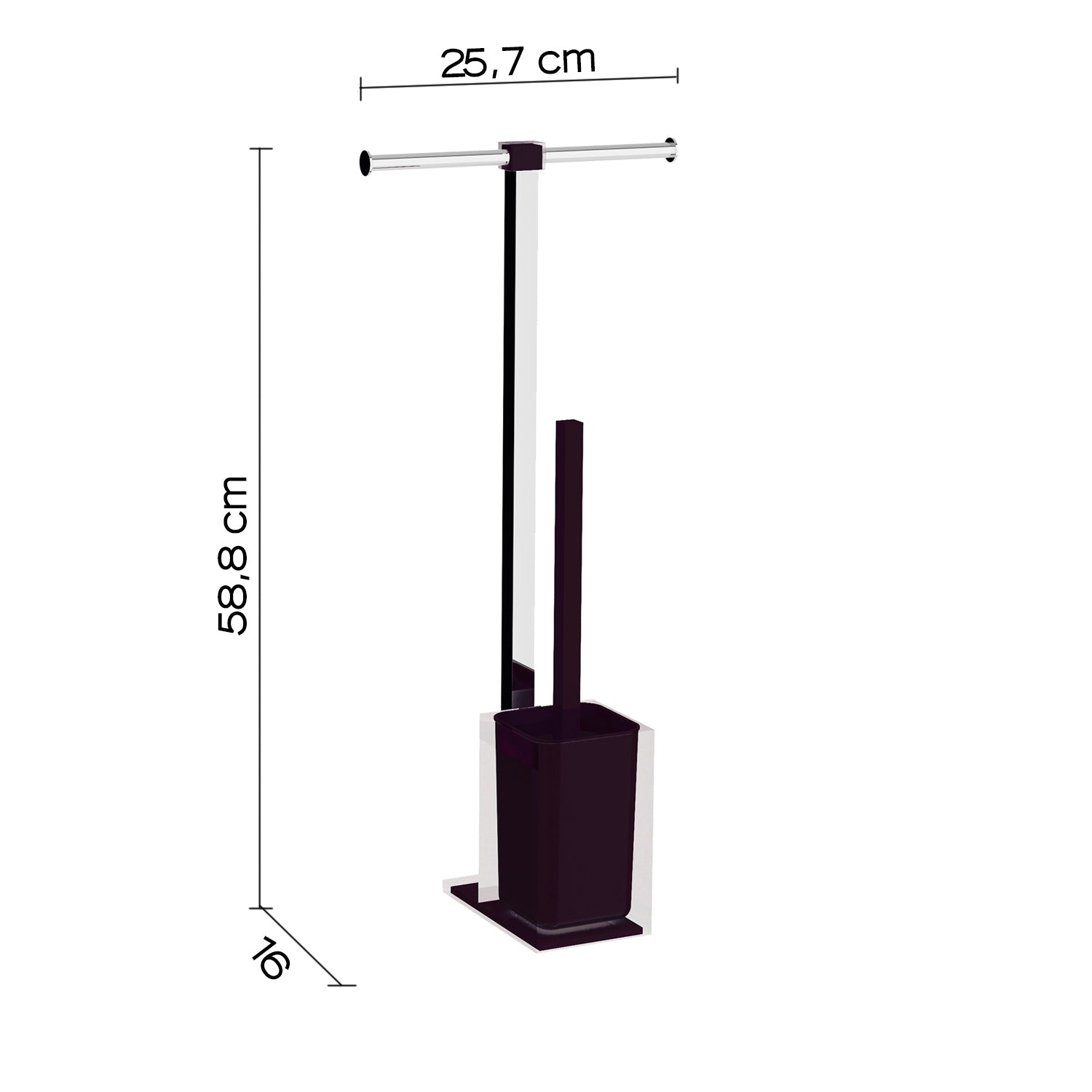 Porte-rouleau de papier toilette et support pour brosse de toilette GEDY RAINBOW - chromé / noir