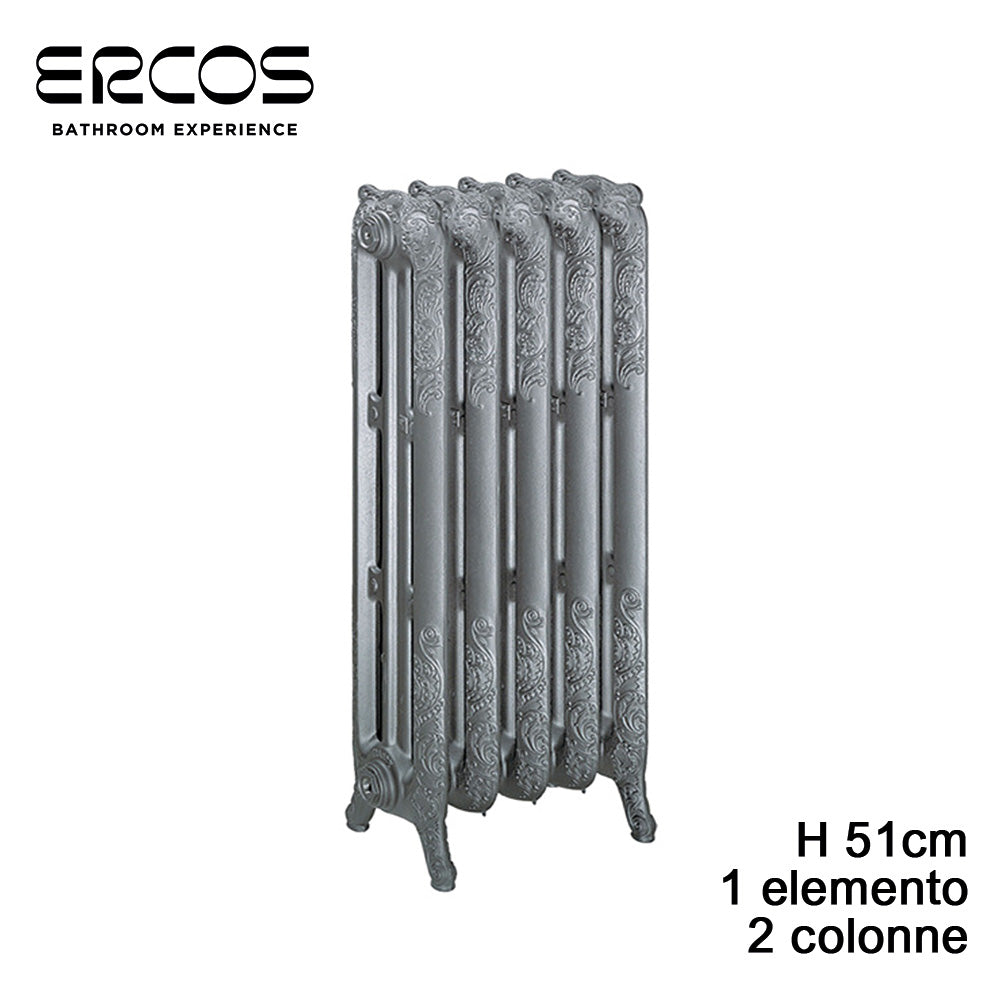 Radiateur en fonte Ercos Liberty décoré - 2 colonnes H 510 mm - 1 élément