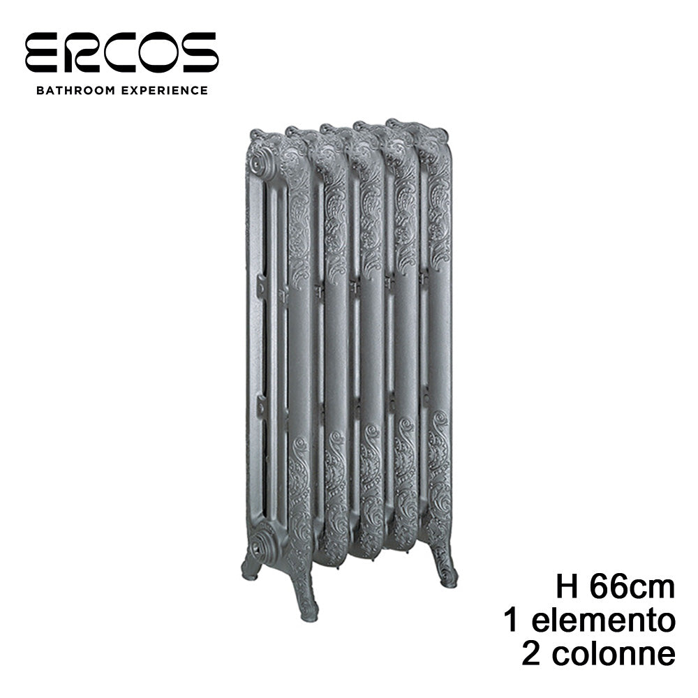 Radiateur en fonte Ercos Liberty décoré - 2 colonnes H 660 mm - 1 élément