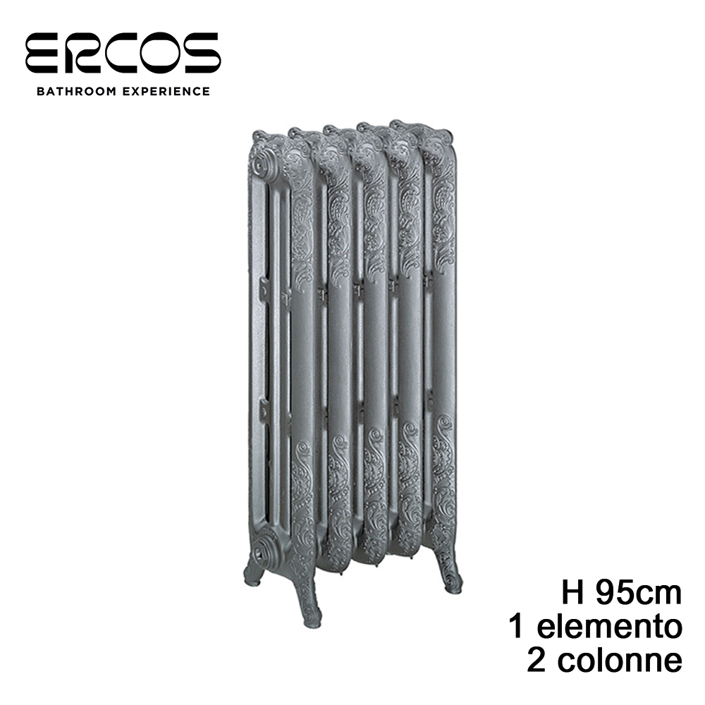 Radiateur en fonte Ercos Liberty décoré - 2 colonnes H 950 mm - 1 élément