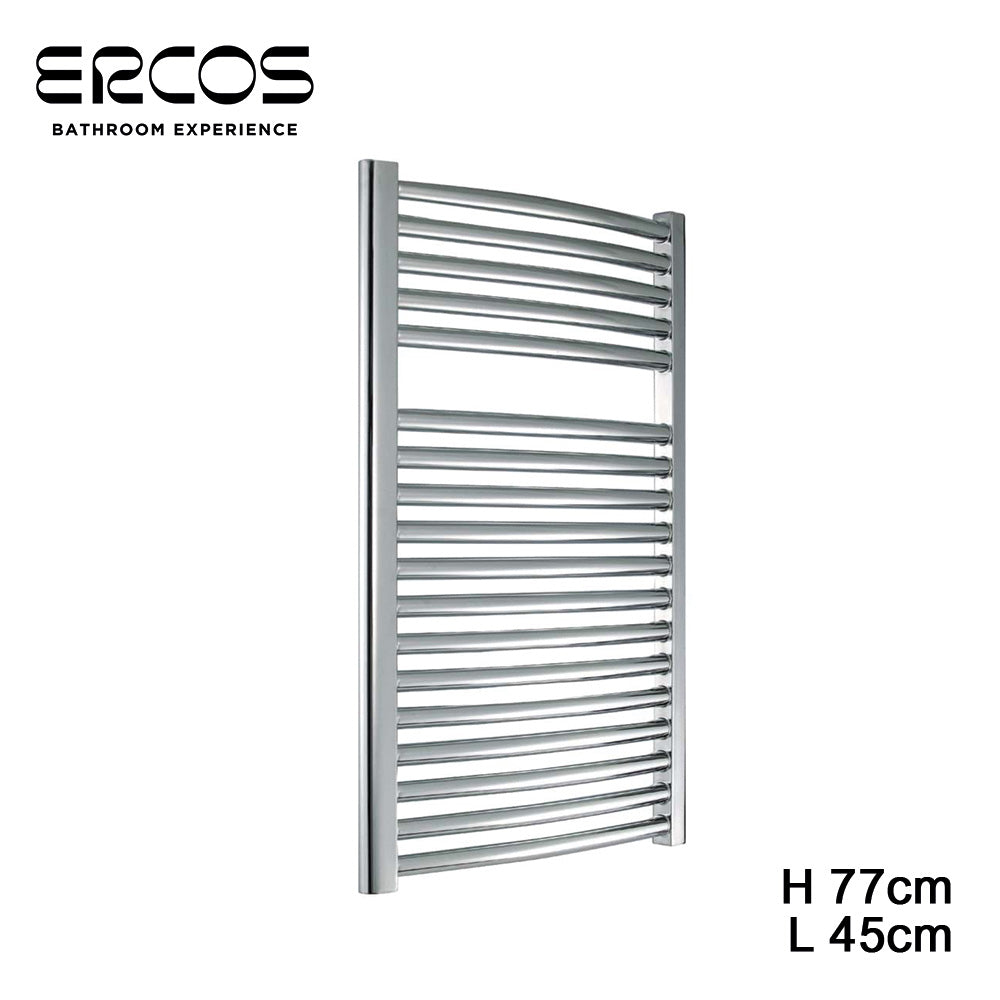 Radiateur sèche-serviettes incurvé chromé, 77 x 45 cm, entraxe de 40 cm - TEKNO Ercos