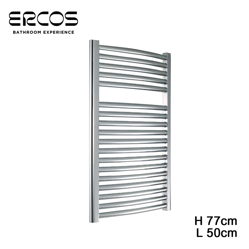 Radiateur sèche-serviettes incurvé chromé, 77 x 50 cm, entraxe 45 cm - TEKNO Ercos
