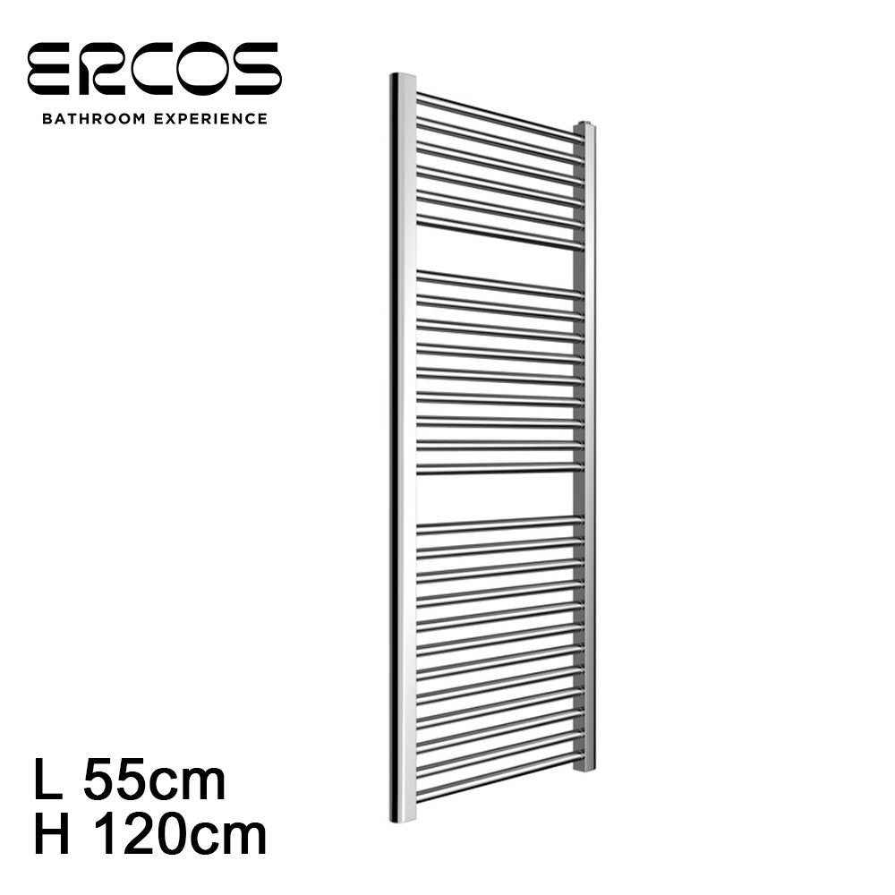 Sèche-serviettes chromé pour salle de bain 120 x 55 cm, espacement de 50 cm - TEKNO Ercos