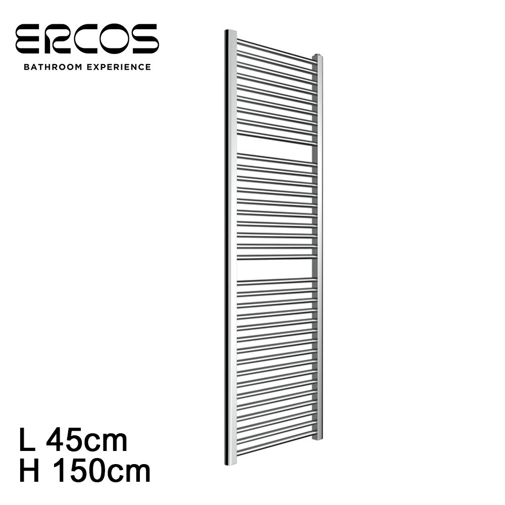 Sèche-serviettes chromé pour salle de bain 150 x 45 cm, espacement de 40 cm - TEKNO Ercos