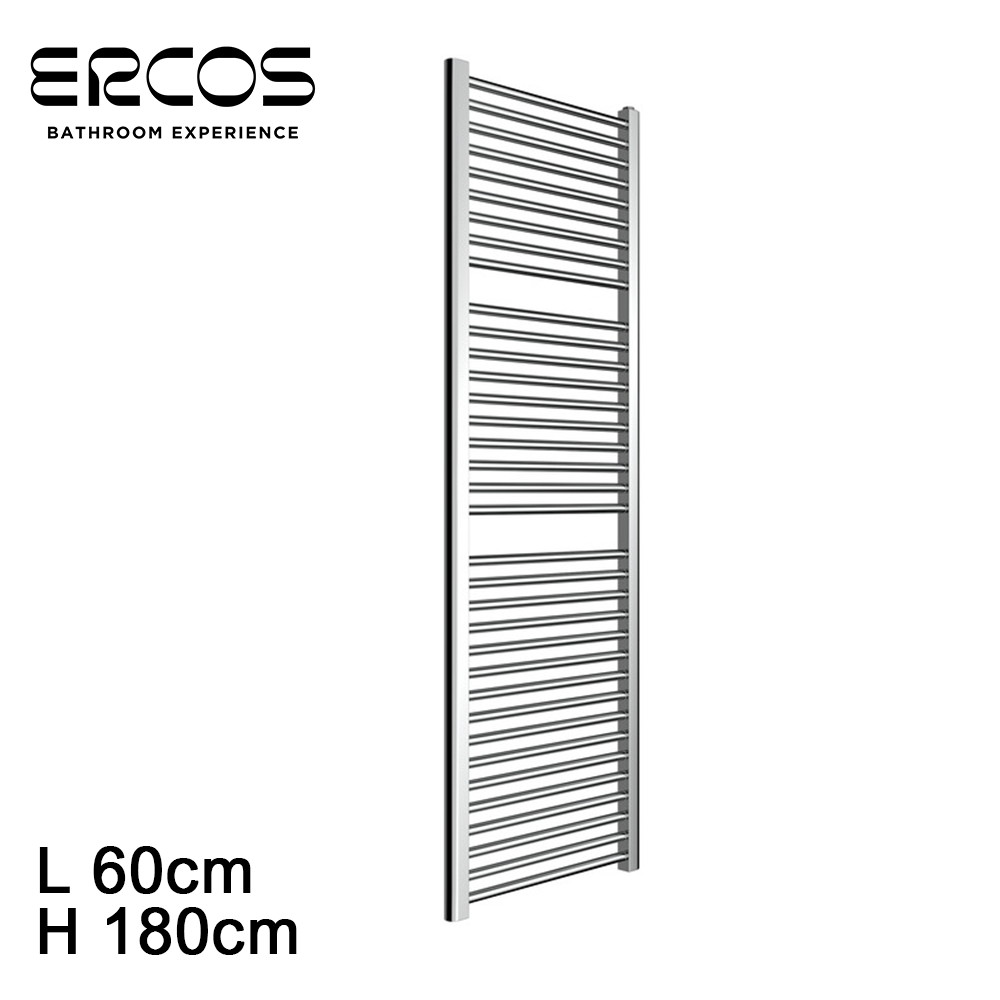 Sèche-serviettes chromé pour salle de bain 180 x 60 cm, espacement de 55 cm - TEKNO Ercos