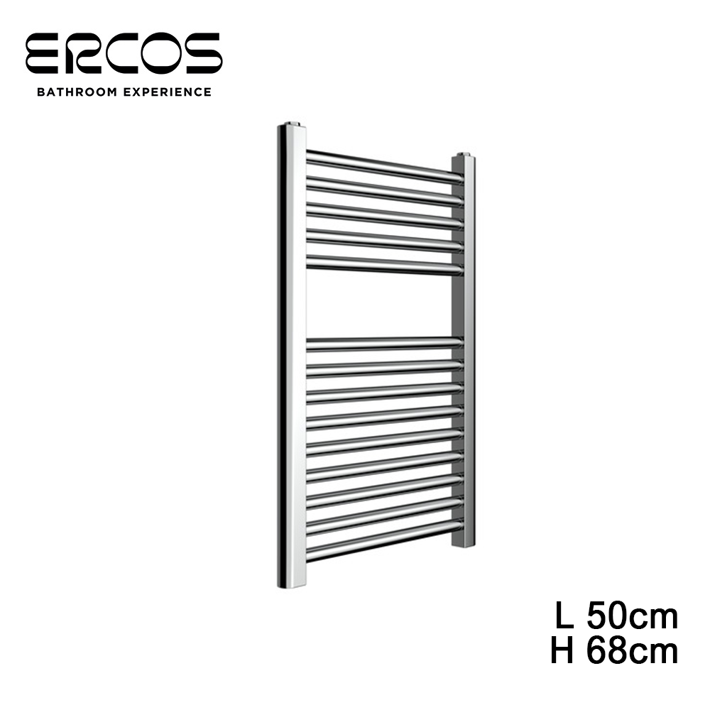 Sèche-serviettes chromé, radiateur droit, 68 x 50 cm, entraxe 45 cm - Opera Ercos
