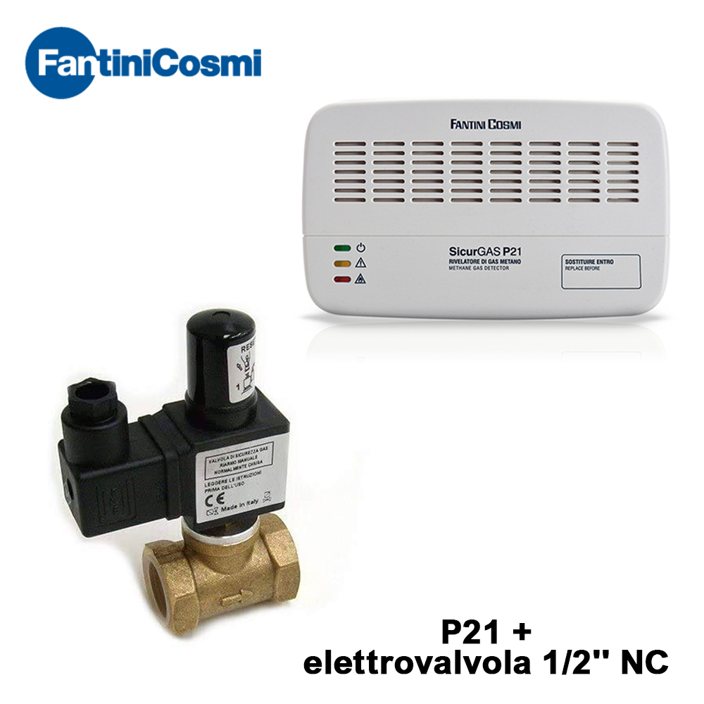 Kit de détection de fuites de méthane - P21 + électrovanne normalement fermée de 1/2 pouce
