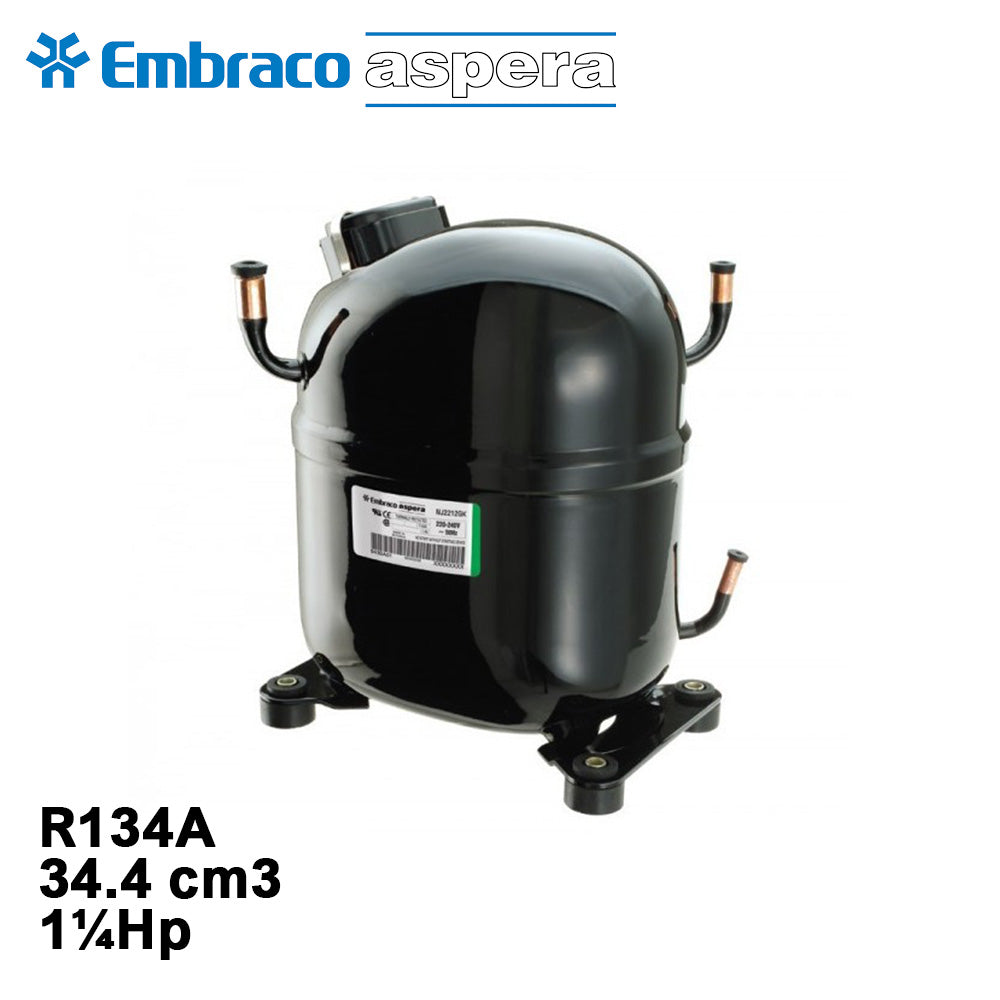 Compresseur NJ6226Z gaz R134A CSR - 1¼ CV - 34,37 cm³ Embraco Aspera
