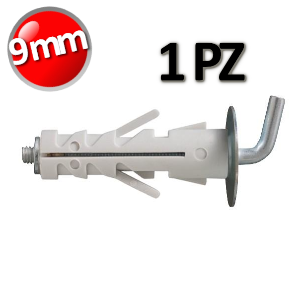 Nylon plug ZV 9, medium hook Ø 9 mm
