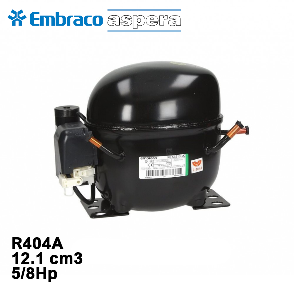 Embraco Aspera NEU6215GK R404a Hermetic Gas Compressor 5/8 HP 12.1 cm³