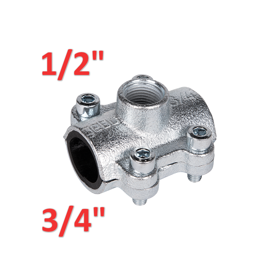 Female threaded fitting 1/2'' for 3/4'' steel pipes
