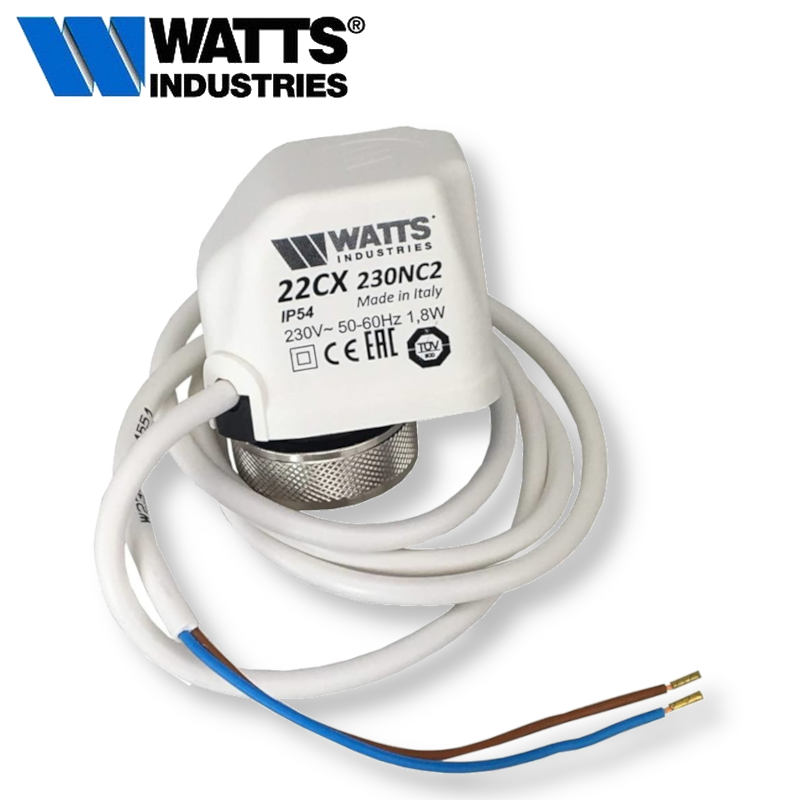 Actionneur électromécanique compact WATTS CAZZANIGA avec action marche/arrêt 22CX 230V NC 2 fils IP54