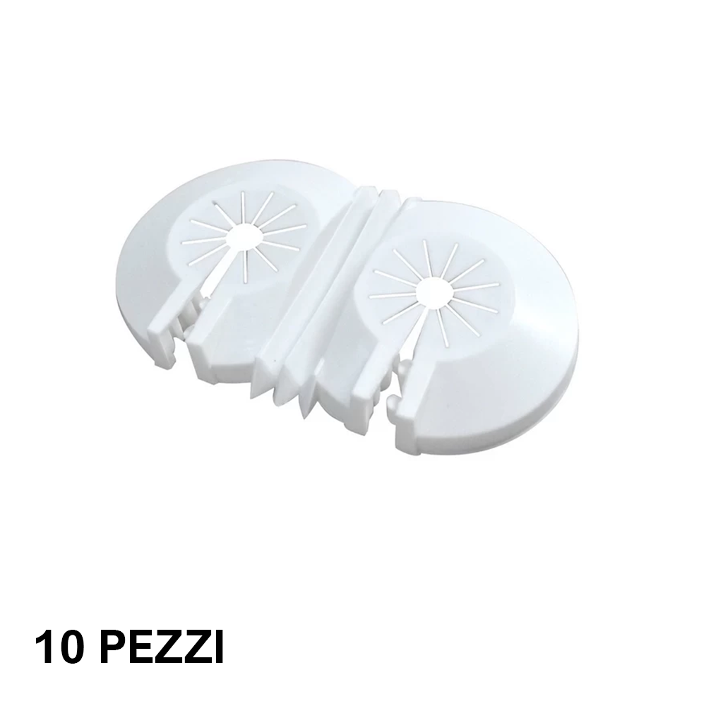 Rosace d'ouverture blanche universelle pour ailettes monotubes - 10 pièces