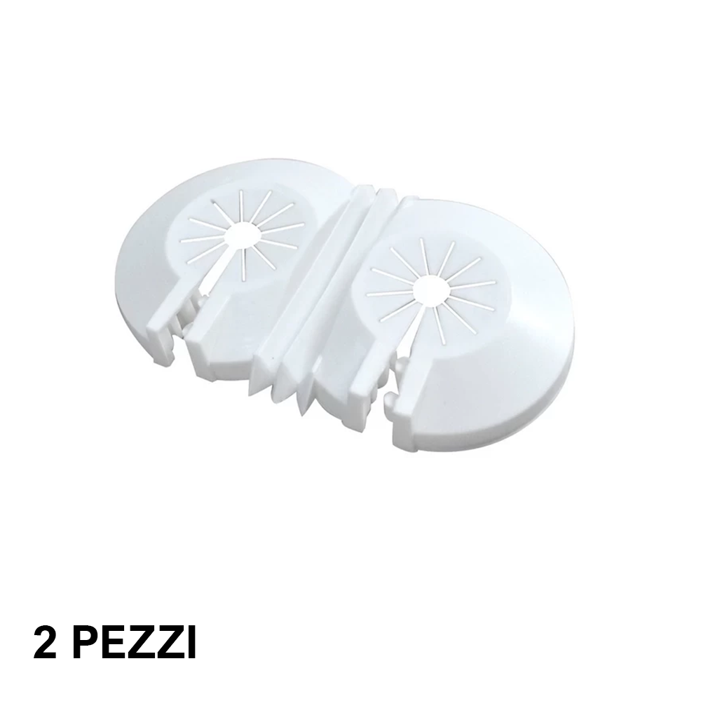 Rosace d'ouverture blanche universelle pour ailettes monotubes - PAIRE
