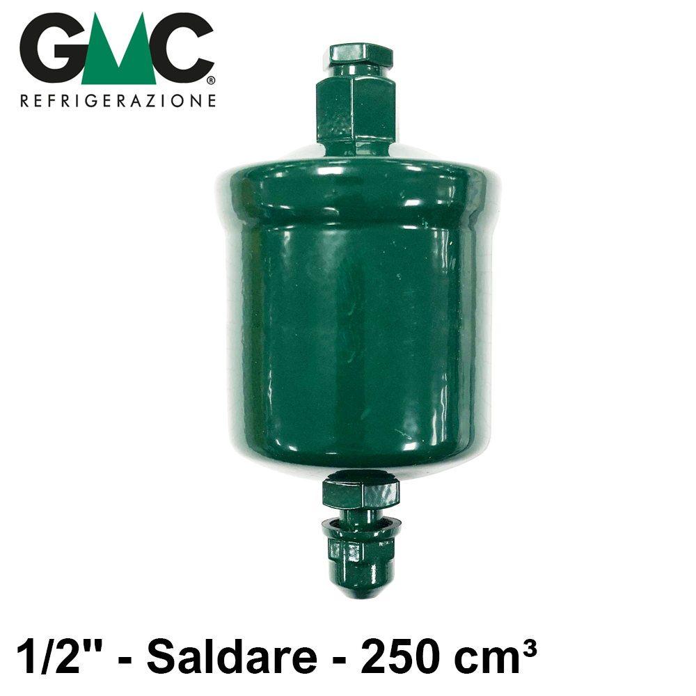 SC164S - Filtre déshydrateur à souder GMC avec raccords 1/2" - Tamis moléculaire 250 cm³