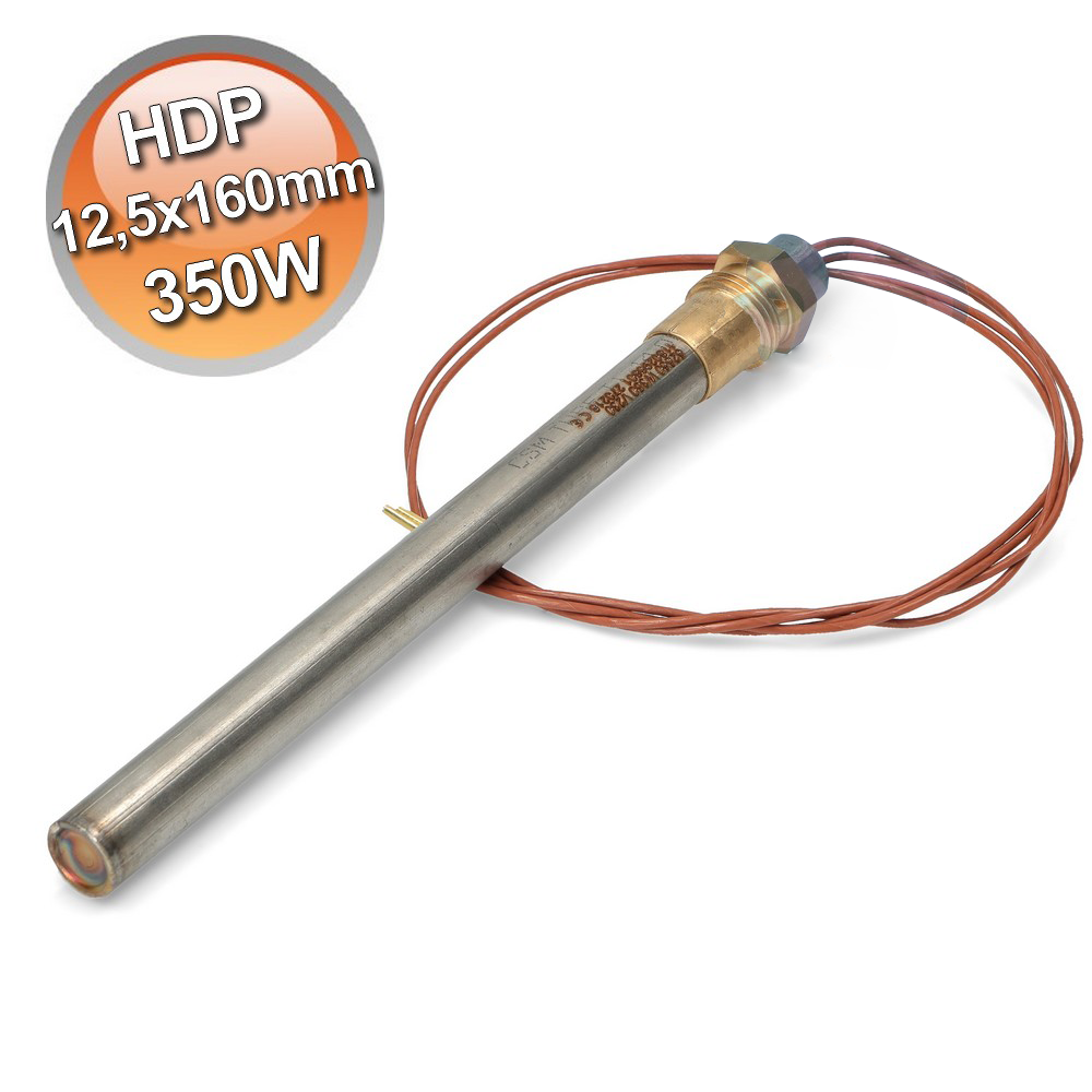Bougie d'allumage pour poêle à granulés, résistance 12,5 x 160 mm, cartouche HDP 350 W