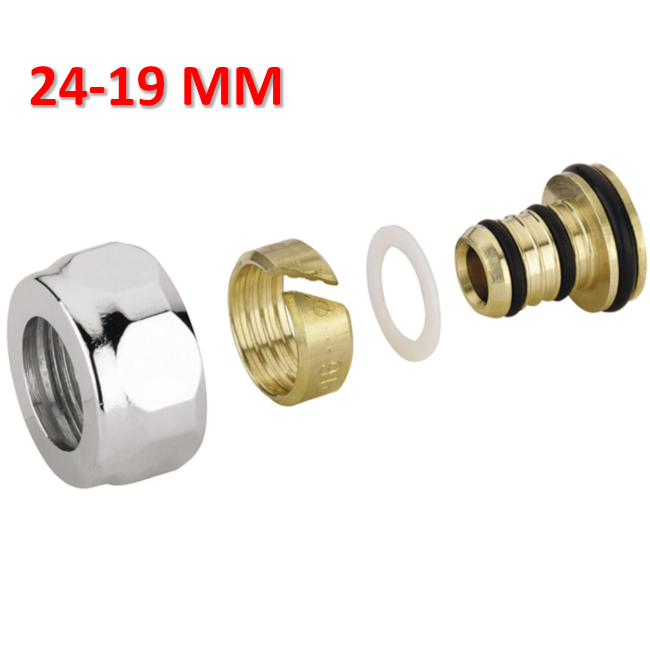 WHITE ADAPTER CONNECTOR TM STAGE 24-19 FOR MULTILAYER PIPE 16X2 - CARLO POLETTI