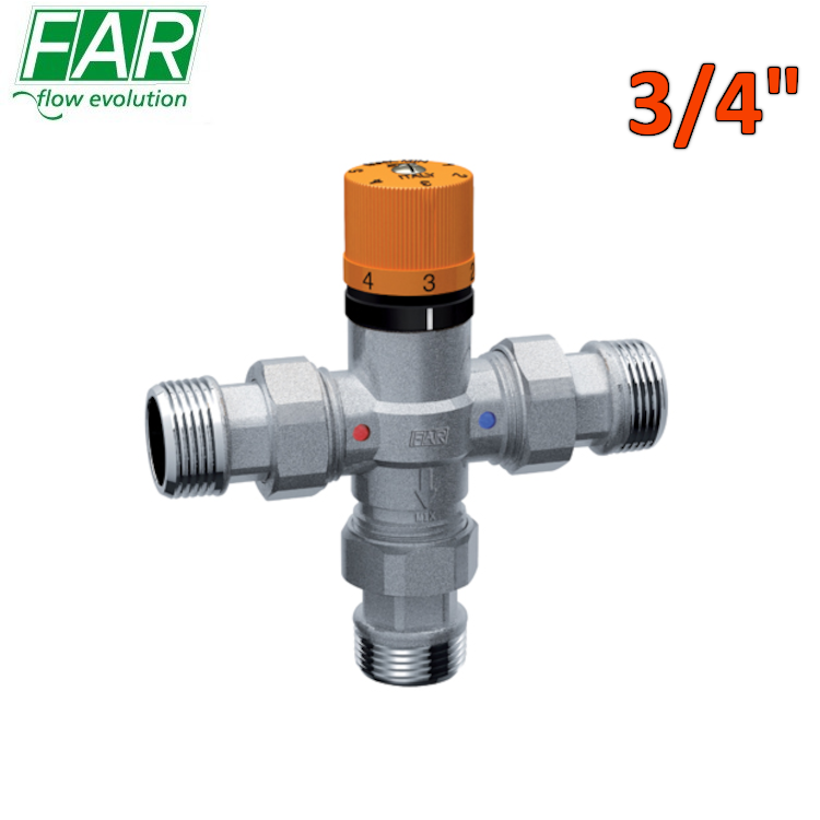 3955 - MÉLANGEUR THERMOSTATIQUE POUR SYSTÈMES SOLAIRES AVEC CONNECTEURS 3/4''