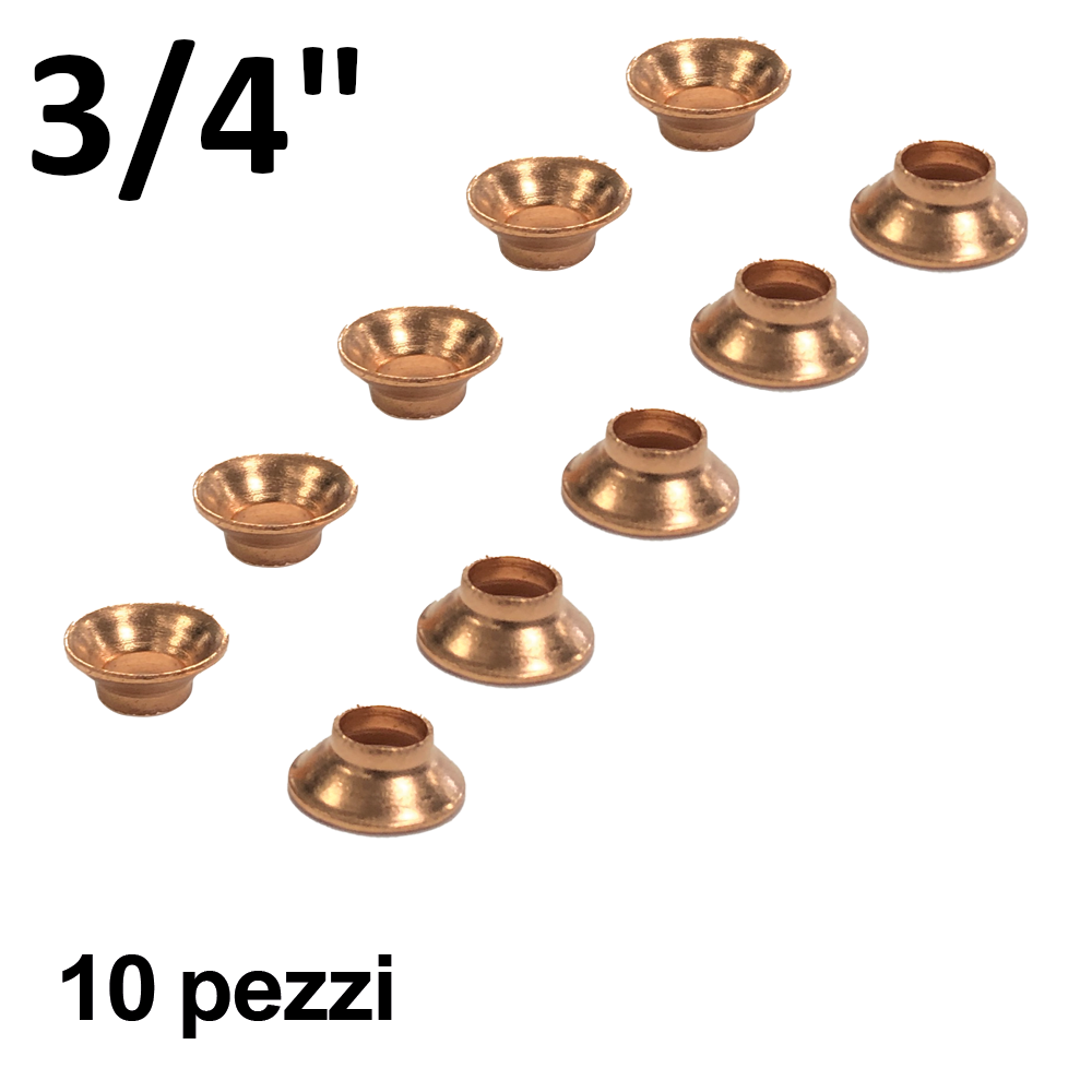Jeu de 10 joints coniques en cuivre pour raccord SAE 3/4".