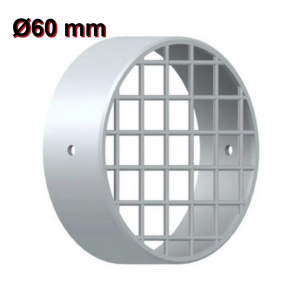 Grille d'aspiration anti-intrusion Ø 60 mm en plastique blanc - gaz de combustion de chaudière à condensation