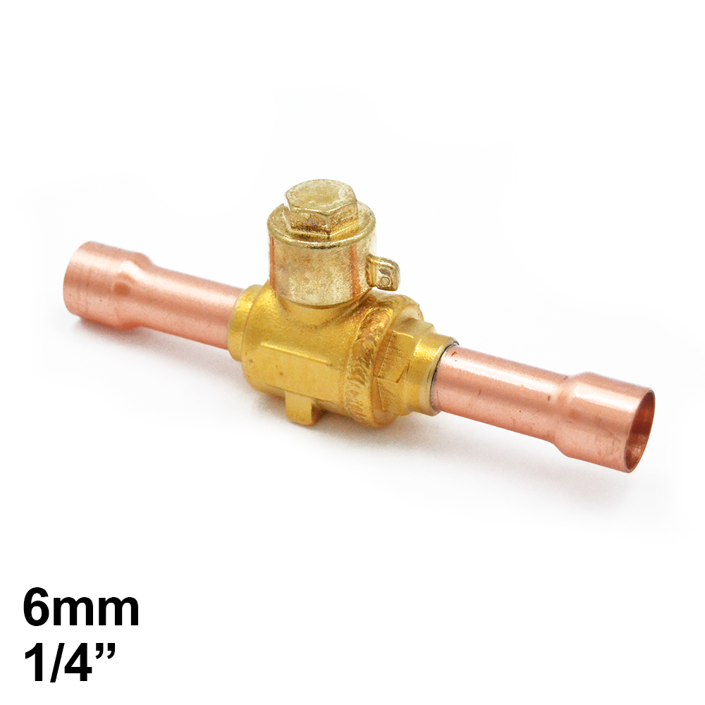 Vanne à bille en cuivre à double flux 6 mm - 1/4''