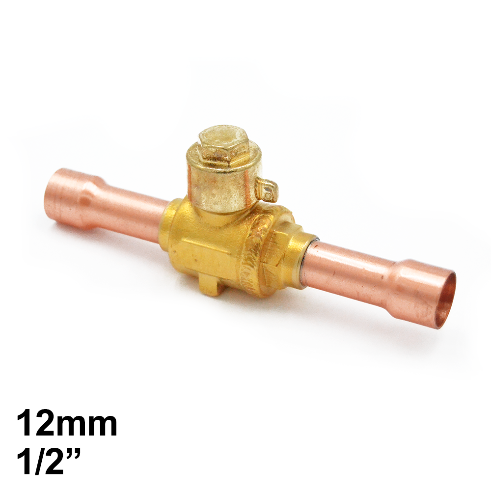 Vanne à bille en cuivre à double flux 12 mm - 1/2''