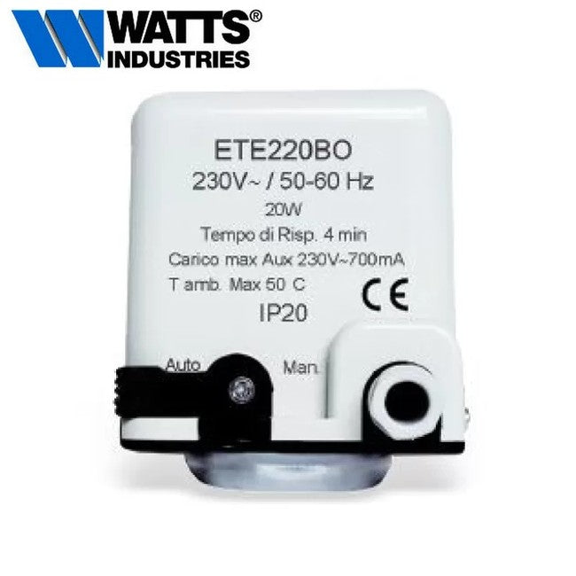 Actionneur électrothermique Watts Cazzaniga ETE220BO pour vanne de zone VU 220 V