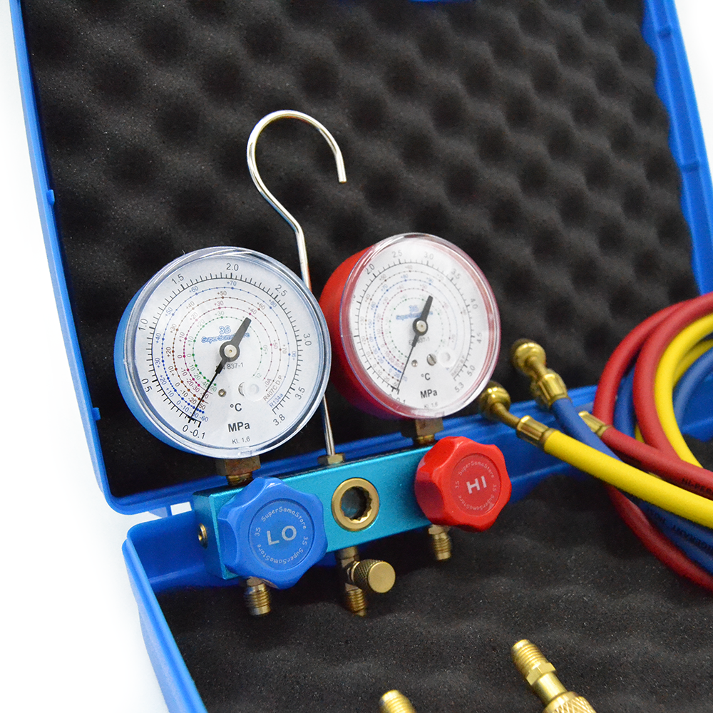 Pompe à vide monobloc 42 L + kit 2 voies + outil d'évasement par friction