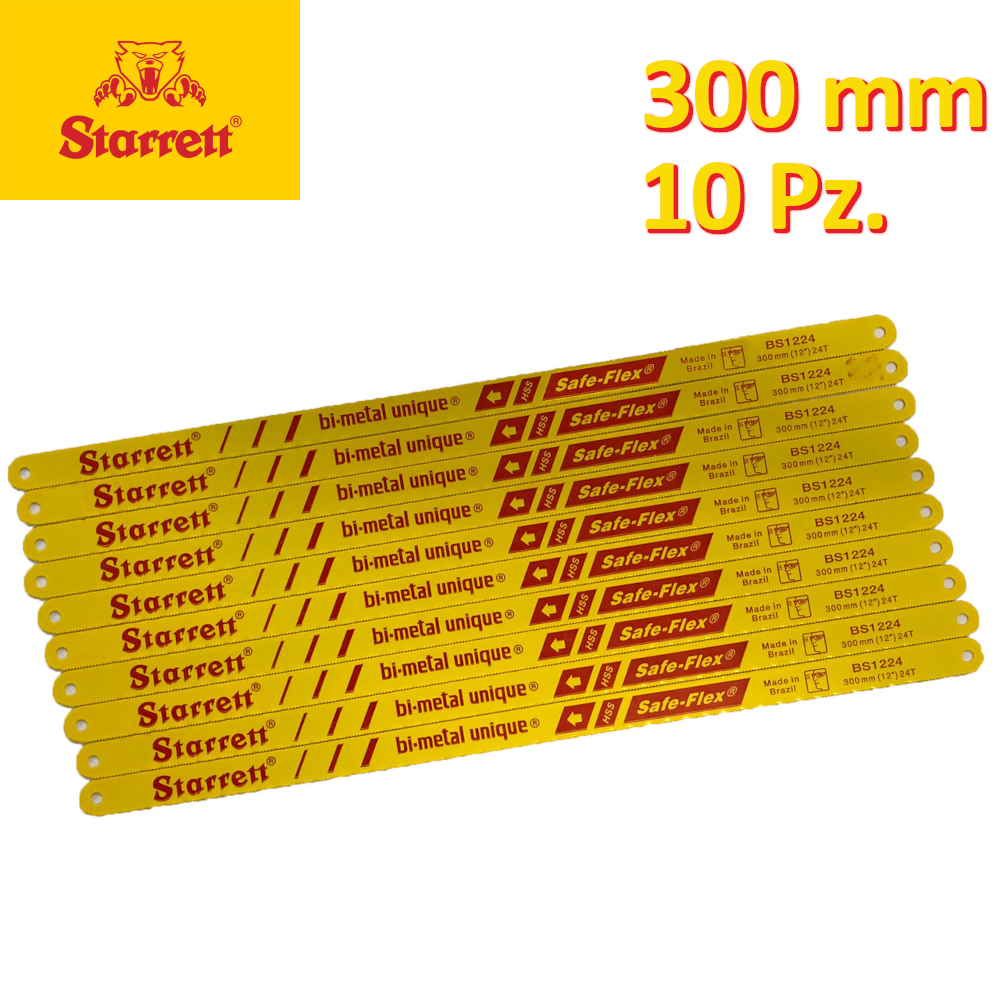 STARRETT 10 SCIES À MAIN POUR ARC 300 X 13 X 0,60 MM - 10 pièces.