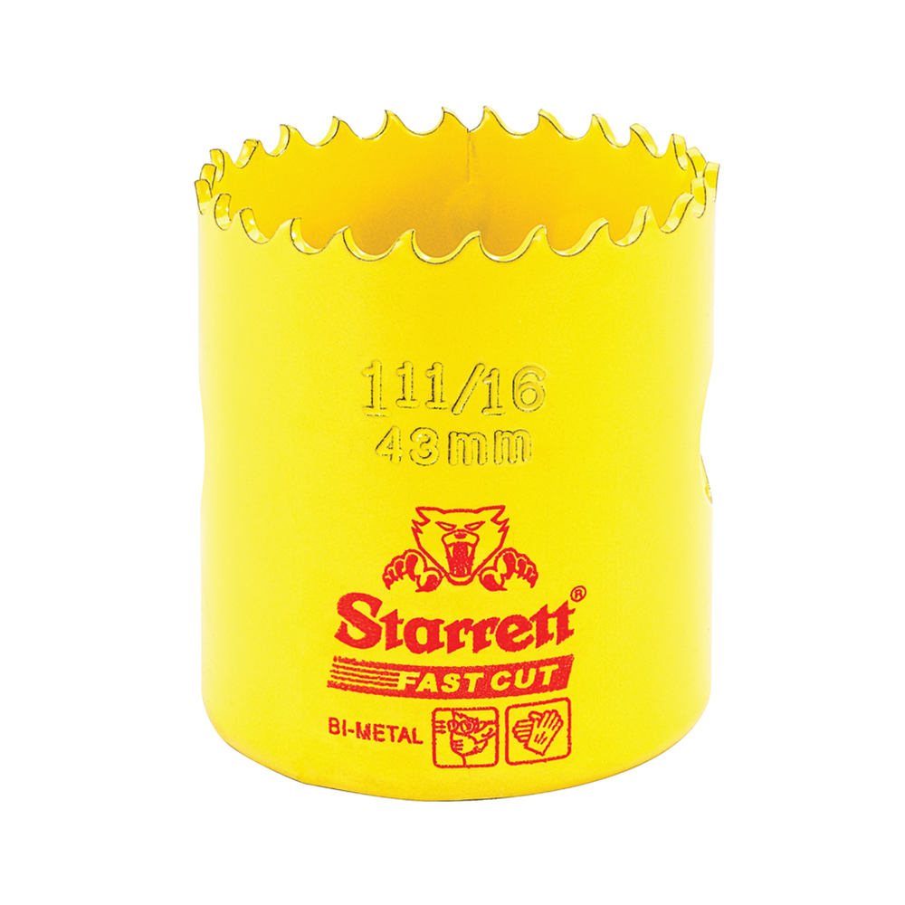 Scie cloche bimétallique STARRETT 43 mm - 1''11/16" à coupe rapide