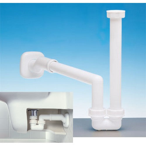 LIRA compact bidet trap with 1" and 1"1/4" fittings.