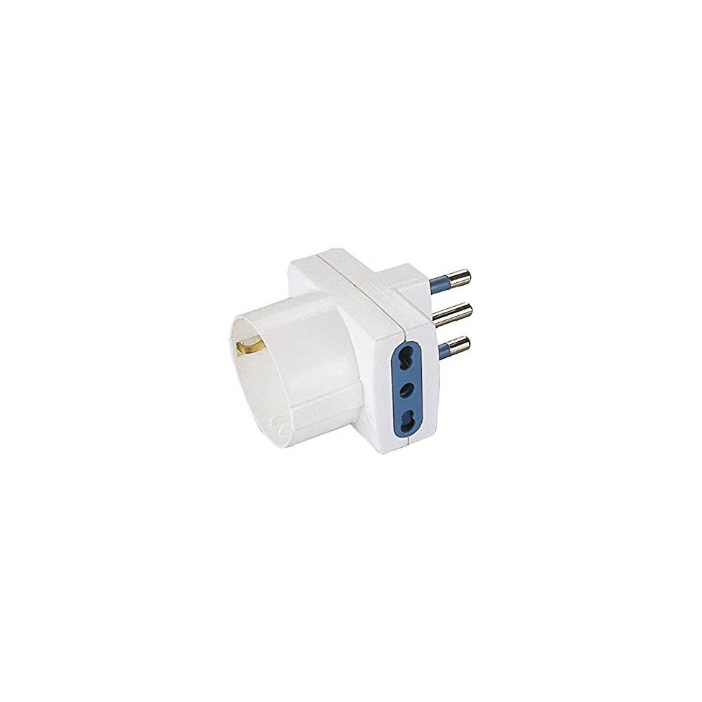 Adaptateur triple 2P+T 16A 1 prise Schuko P30 2 prises bidirectionnelles P17