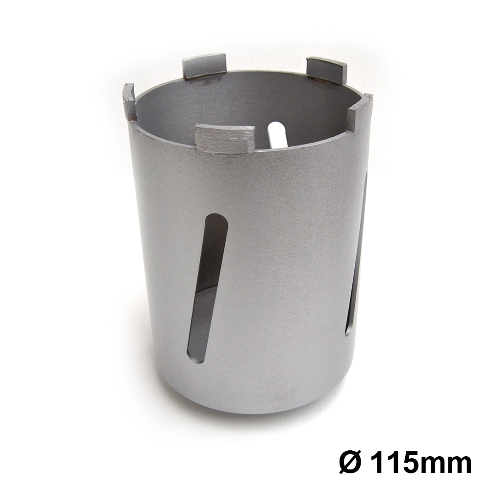 Fraise diamantée à couronne pour carottage Ø 115 mm - longueur 160 mm