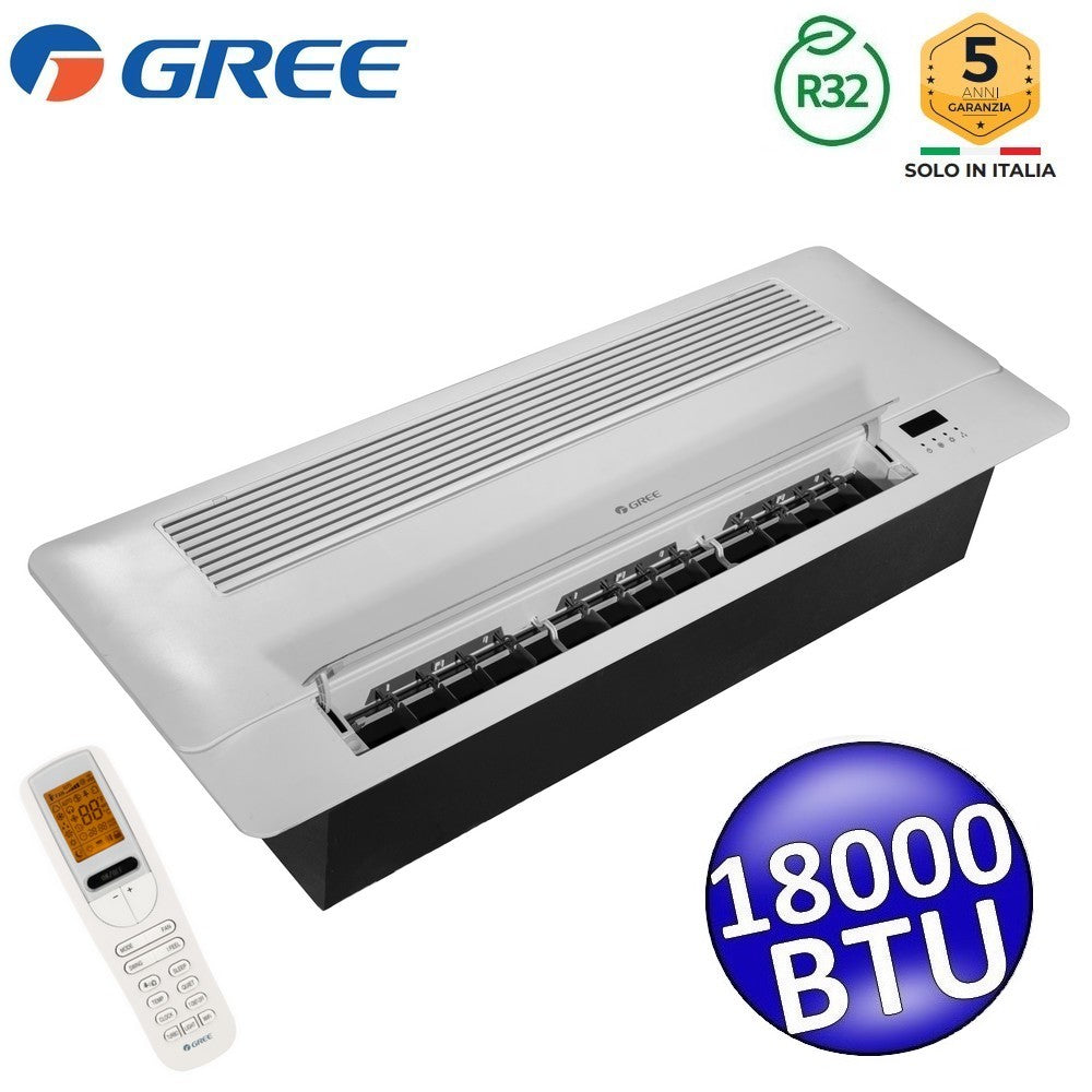 Cassette interne U. R32 1 voie Gree 18 000 Btu, télécommande et grille de panneau TD01 incluses
