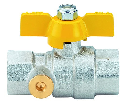 1" FF Gas Butterfly Ball Valve with 1/4" Pressure Port for System Testing