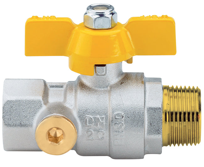 1-inch butterfly ball valve for gas with 1/4-inch pressure port for system testing