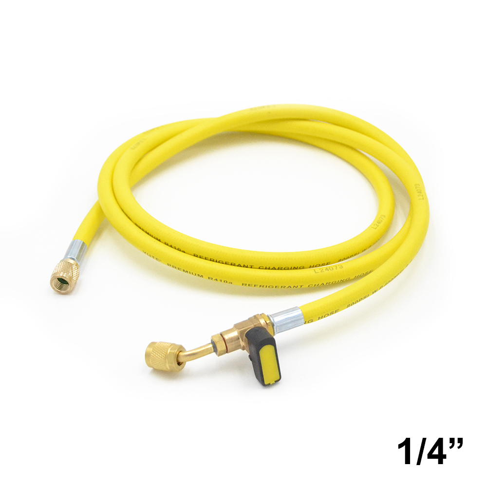 Tuyau flexible avec robinet 1/4'' x 1/4'' SAE haute qualité 1800 mm - Couleur jaune