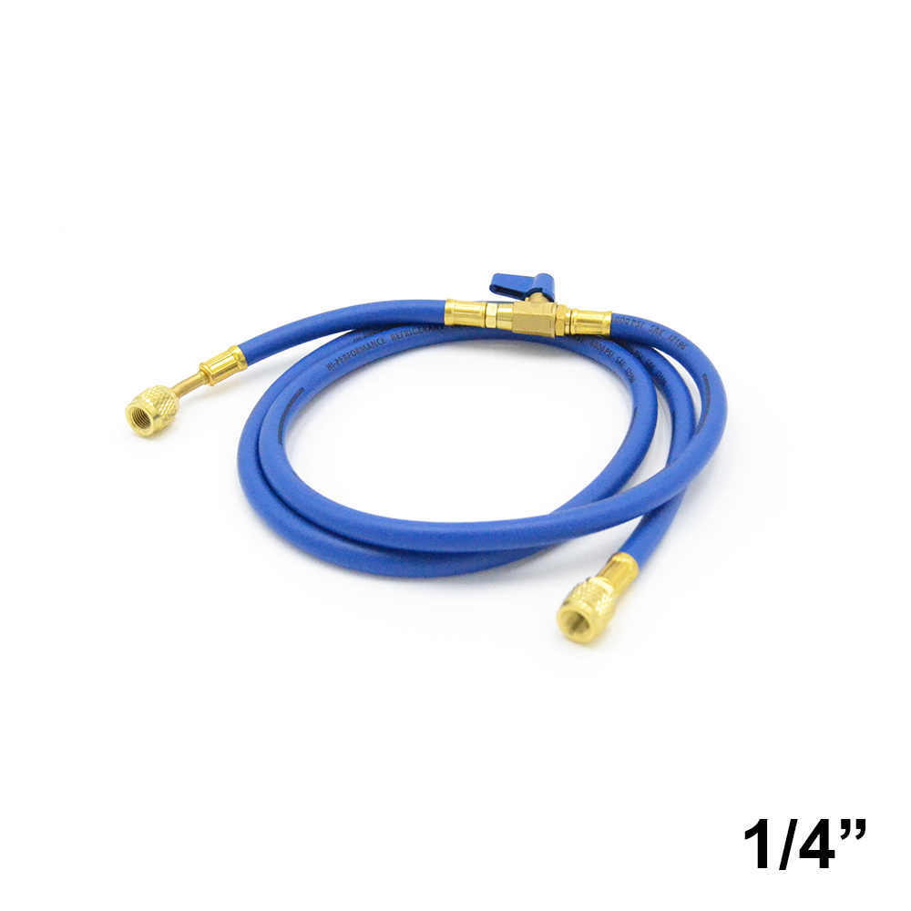 Tuyau flexible avec robinet 1/4 SAE intégré - COULEUR BLEUE