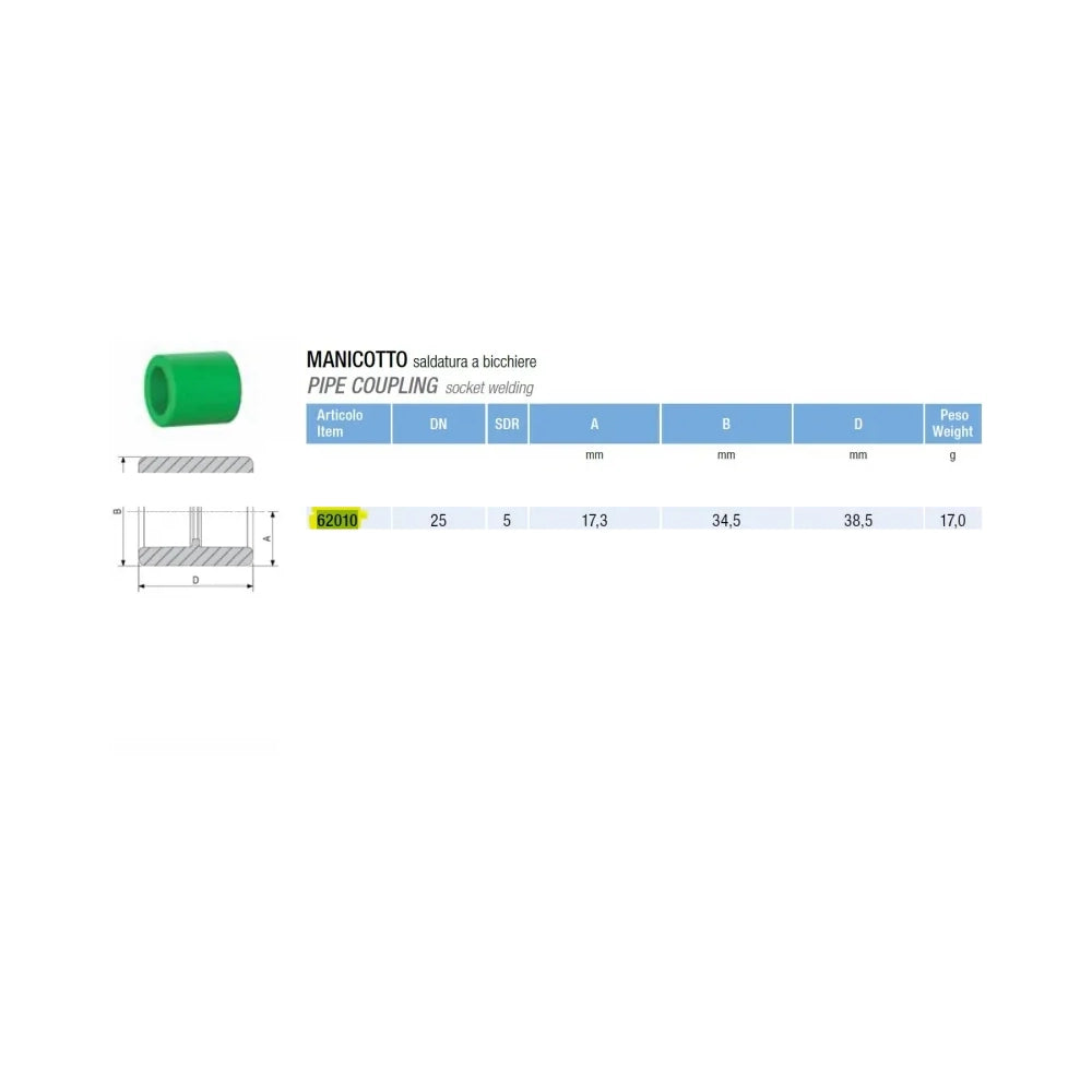 AQUATECHNIK Fusion Technology Welding sleeve Ø25 - 62010