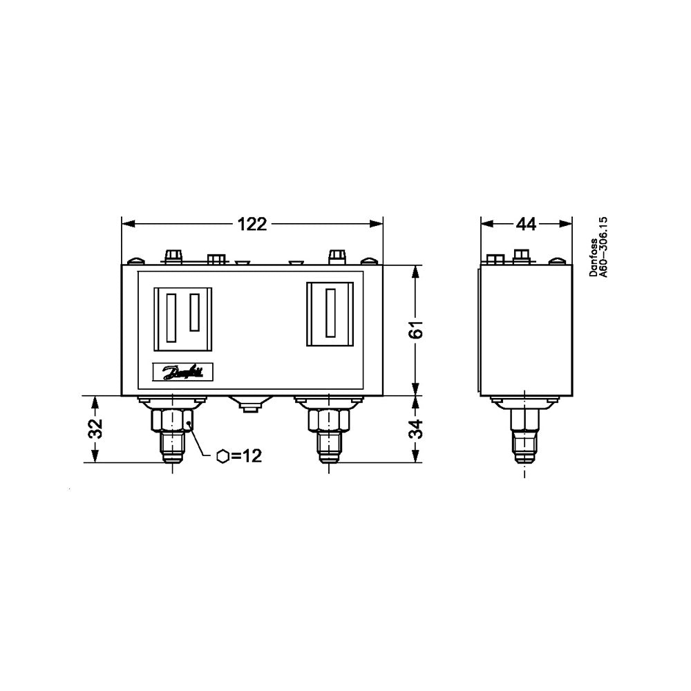 Danfoss KP15 Automatic High/Low Pressure Dual Pressure Switch